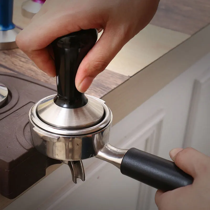Кофе Темпер 58 мм для кофе эспрессо, 304 основание из нержавеющей стали с ручка из плотной древесины