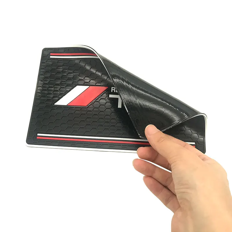 

13.3*20.8cm Car Anti-Slip Mat 3D Mobile Phone GPS Non Slip Sticker Pad Emblem Badge For TRD LOGO Toyota CROWN REIZ PRIUS PRADO