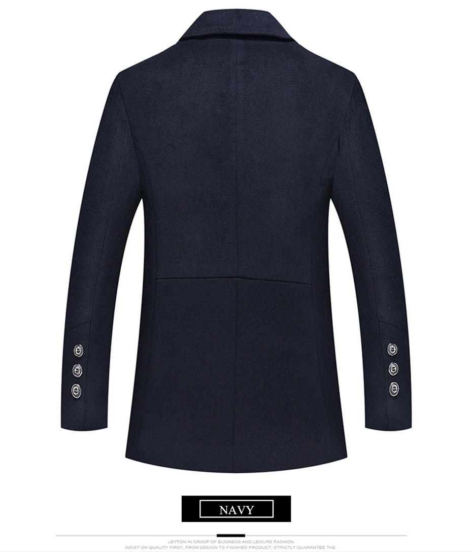 Holyrising зимнее пальто для мужчин abrigo hombre M-6XL Размер abrigo hombre invierno шерстяное пальто для мужчин Толстая шерстяная куртка 4 цвета 18438-5
