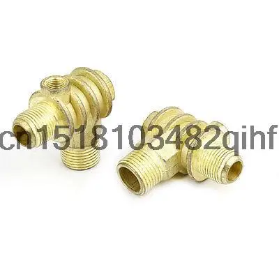 2 шт. золото-тон 1 женский 2 мужской латунь резьба обратный клапан для воздушного компрессора