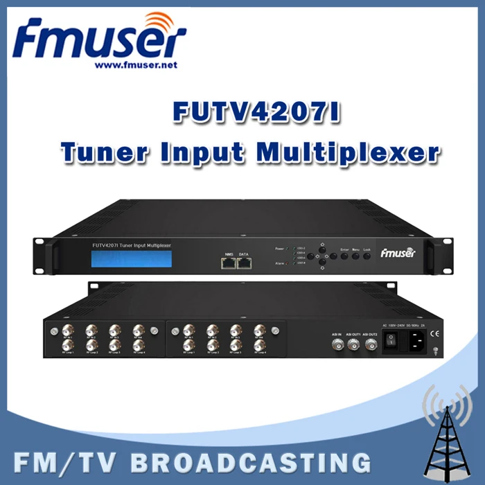 

Free shipping FMUSER FUTV4207I 8 Tuner IRD(8 DVB-S2/T2 RF Input,1 ASI In,2 ASI 1 IP Output)Multiplexer