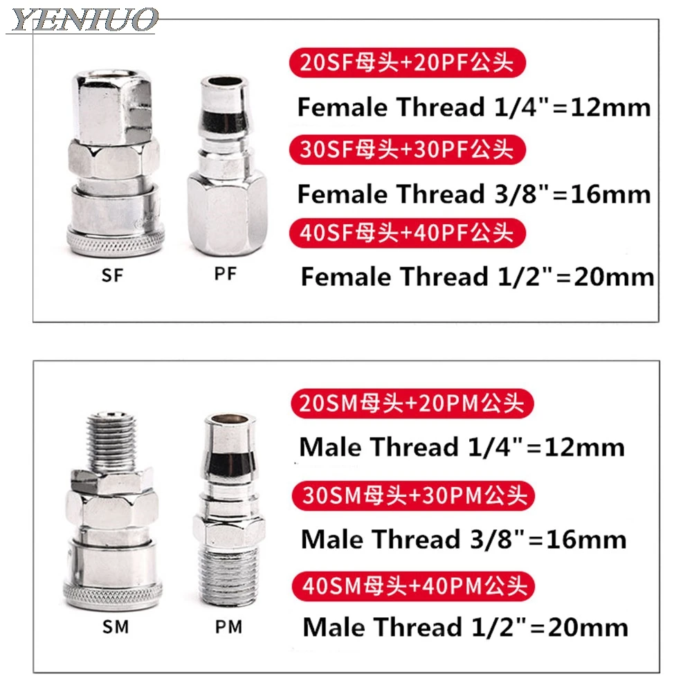 PP20 SP20 PF20 SF20 PH20 SH20 PM20 SM20 работать на Пневматический воздушный компрессор фитинг C Тип быстродействующего соединителя высокого давления муфта