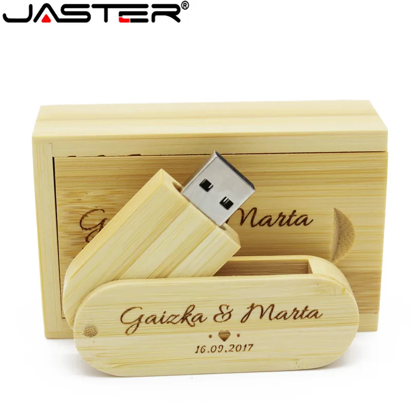 JASTER деревянный USB флеш-накопитель, 4 ГБ, 8 ГБ, 16 ГБ, 32 ГБ, 64 ГБ, USB 2,0, флешка, логотип, память, USB ключ, u-диск