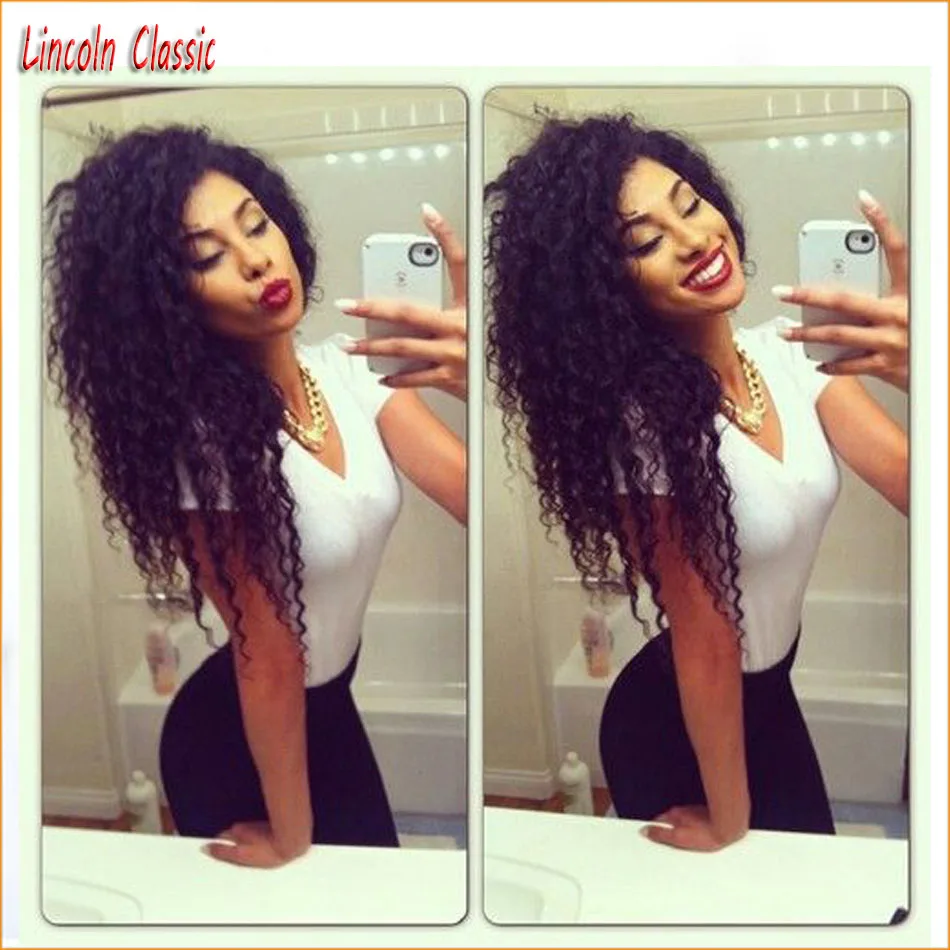 Freepart Natural Black Kinky Curly Lace Wig Brazilian Virgin font b Hair b font Kinky Curly