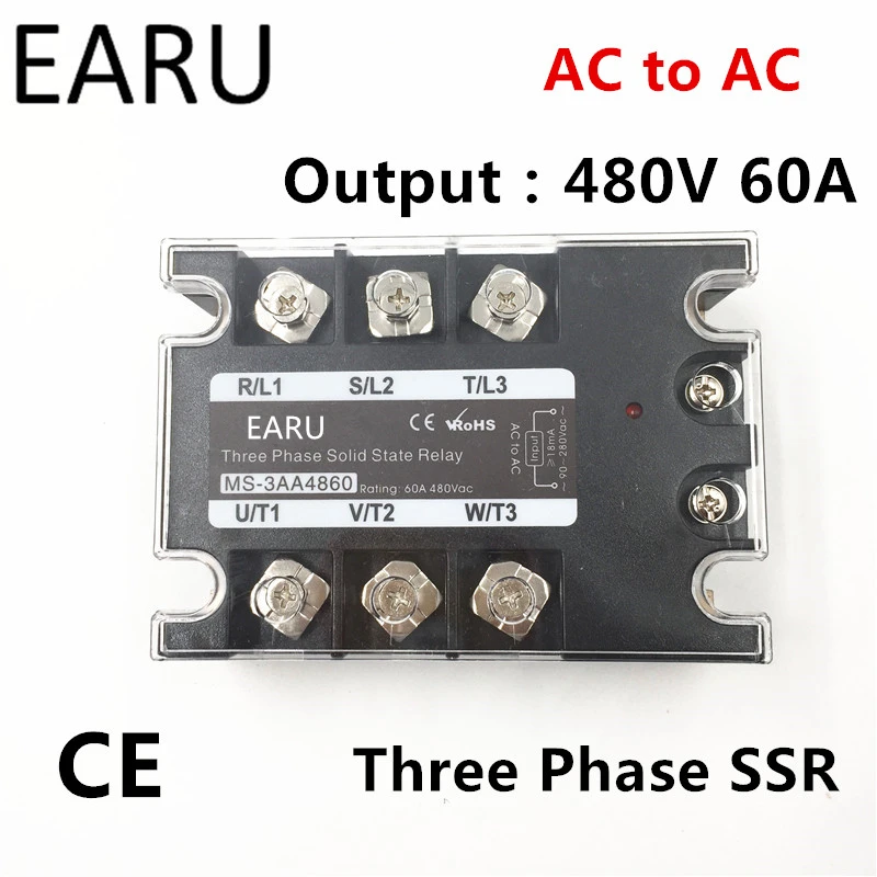 TSR 60AA SSR 60AA Three Phase Solid State Relay AC90 280V Input Control