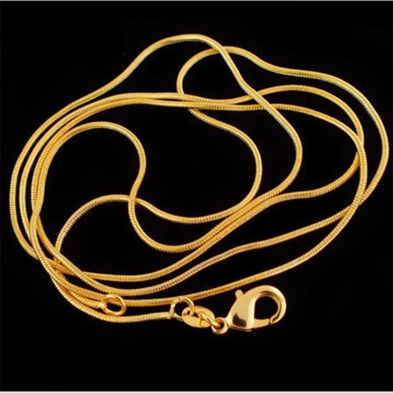 

High Quality Copper Glittering Gold Elegant Pattern Necklace Snake Chain Unisex Men/Women's Chains Necklaces For Women