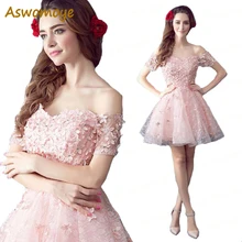 Aswomoye короткое вечернее платье Новая мода цветочный узор юбка вечерние официальные платья из бисера Кристалл платье robe de soiree