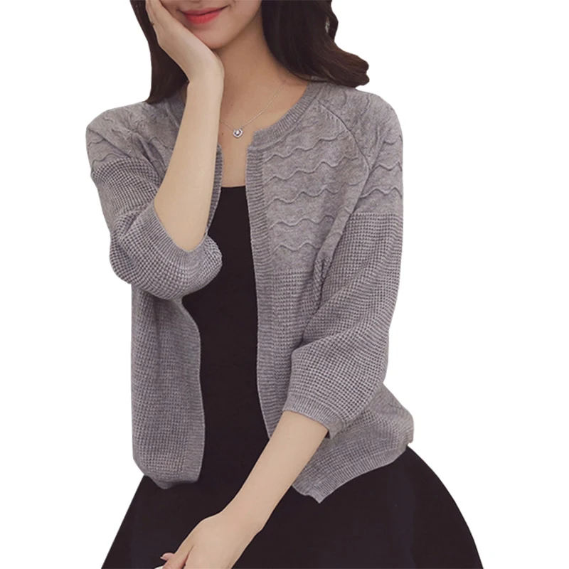 

Sweater Women Spring Autumn New Korean Loose Knit Cardigan Jacket Temperament Short Coat Jumper Clothing Vestidos LXJ272