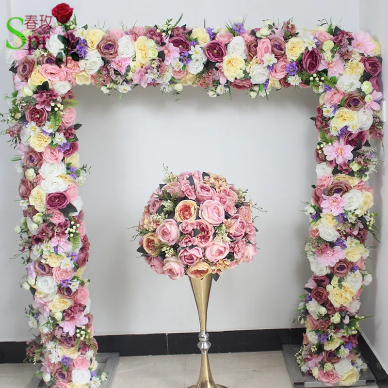 

SPR wedding arch table runner flower wall stage backdrop decorative wholesale artificial flower table centerpiece 10pcs/lot