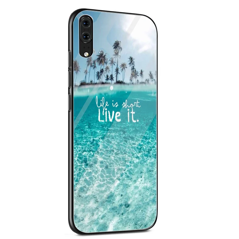 Стеклянный чехол Verano Playa Hawai для Huawei P30 P10 P20 Pro P Smart Mate 10 20 Lite Y6 Y9 Honor 7A 8X 9