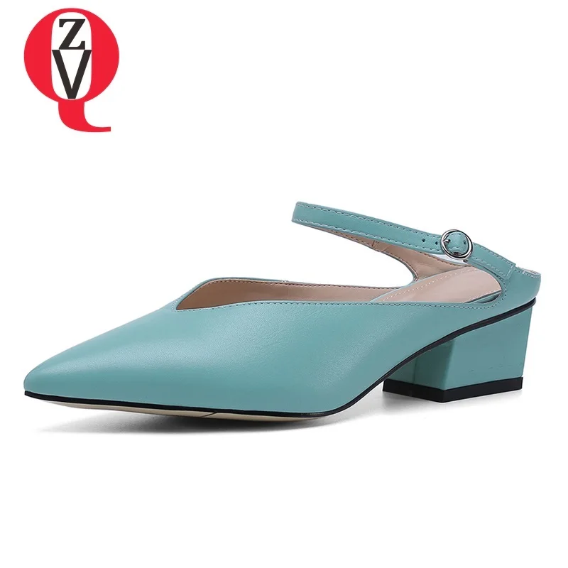 

ZVQ shoes women 2019 summer new fashion sexy buckle pointed toe women slippers outside comfortable three colors plus size shoes