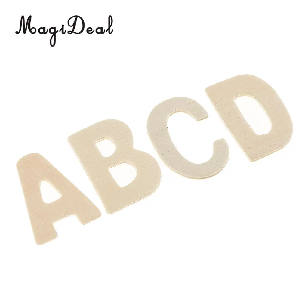 156pcs Set Wooden Letters - Wooden Craft Alphabet with Storage Tray - Unpainted Kids Learning Toy, Scrapbooking Embellishments
