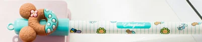 1 шт стирающиеся ручки мультяшный милый маленький медведь печенье чернила синяя Волшебная гелевая ручка для офиса канцелярские принадлежности для студентов - Цвет: green