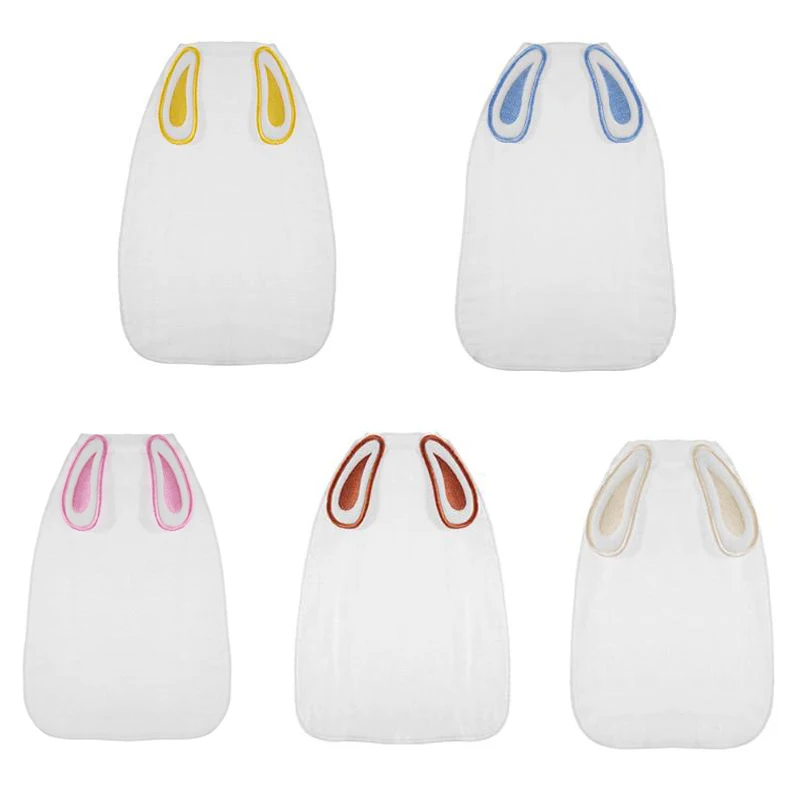 Cute Rabbit Ears Baby Back Towel Carpet Four Layers Cotton Gauze Sweat Absorption Soft Kids Boys Girls Wipe Pad Gifts | Мать и ребенок