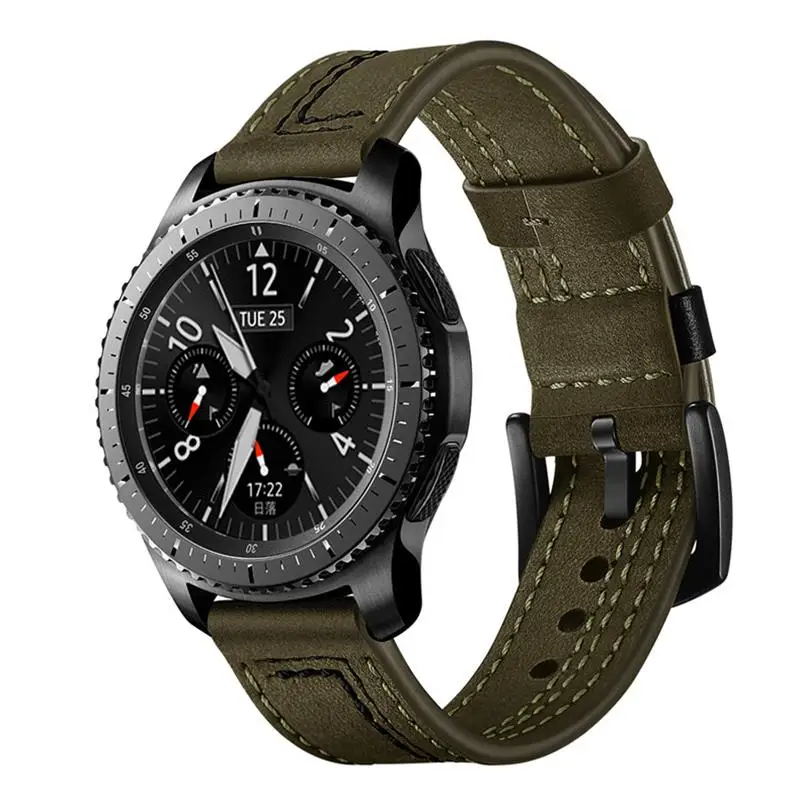 Gear S3 Frontier кожаный ремешок для Samsung Galaxy Watch 46 мм correa Huawei watch GT 22 часов gear s 3