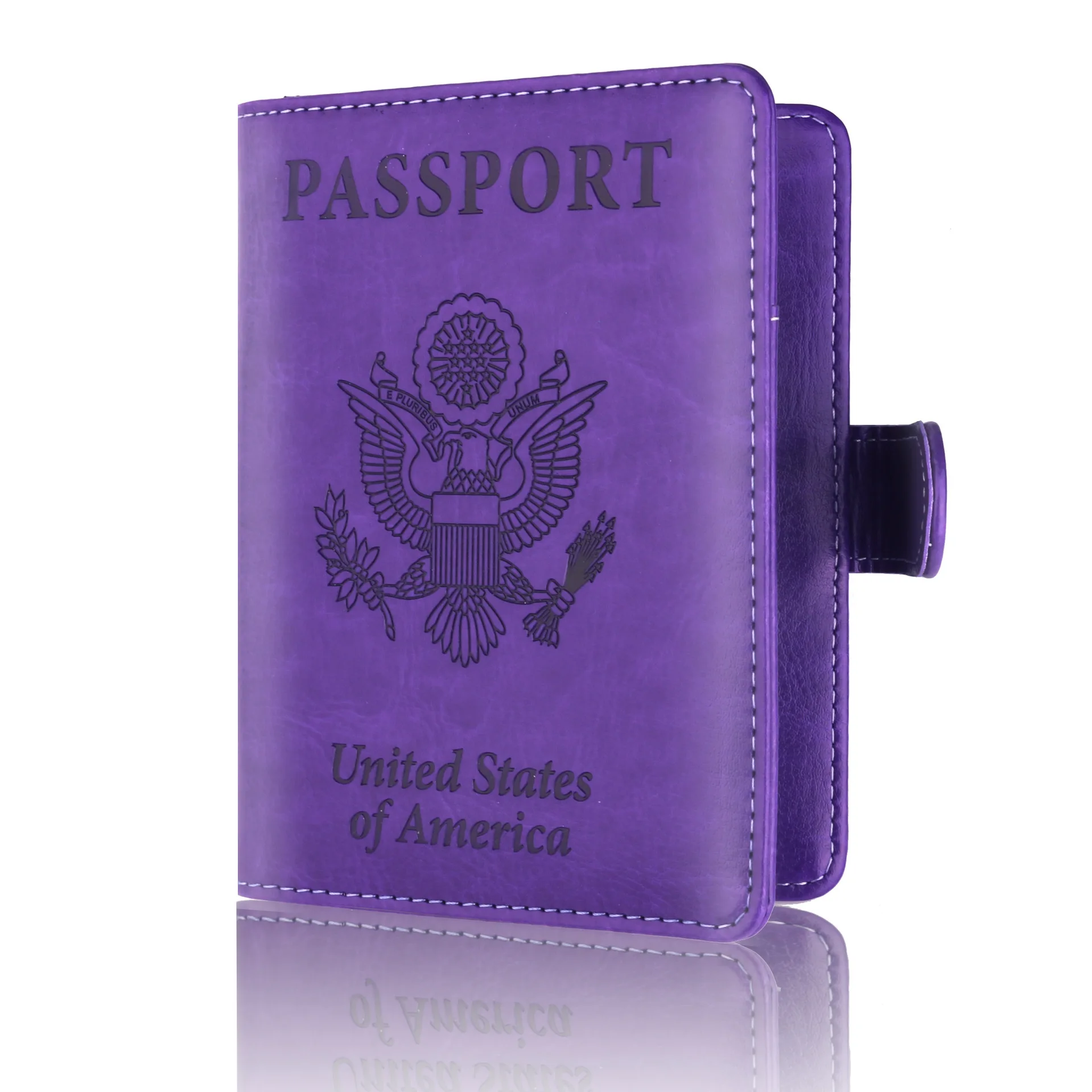 Милый дизайнерский Кошелек из искусственной кожи с тиснением для путешествий, чехол для паспорта США, женский и мужской кредитный держатель для карт, тонкий органайзер, черный