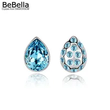 BeBella серьги-гвоздики в форме капли воды с кристаллами Swarovski, модные ювелирные изделия для женщин и девушек, подарок для девушки