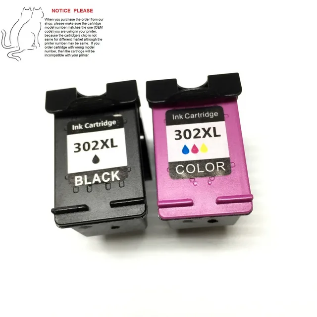 1 set cartouche d'encre Réusinées pour HP302XL HP302 XL HP 302 XL Envy 4520 Deskjet 3630