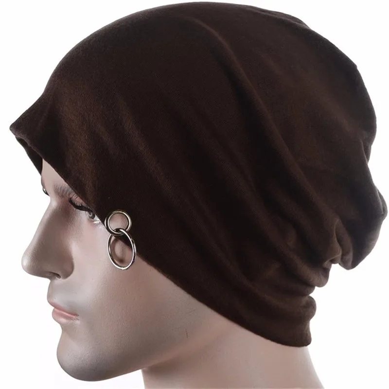 Для мужчин и женщин шапки головной убор Висячие металлические кольца вязаная шапка трендсеттер хлопковая Панама высокая эластичность H-62