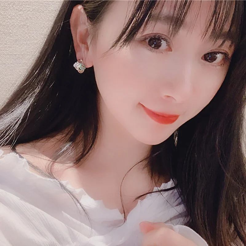 MENGJIQIAO новинка 2019 корейские милые Стразы круглые серьги гвоздики для женщин