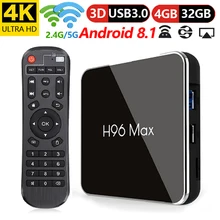 Android 8.1 TV BOX H96 Max X2 Amlogic S905X2 LPDDR4 4 gb 32 gb Quad Core 2.4g/5 ghz wifi Bluetooth H.265 4 k Smart media player