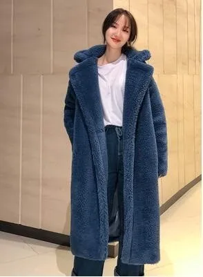 XUXI, 5 цветов, зима, одноцветное, свободное, женское, утолщенное, шерсть, пальто, повседневное, женское, шерстяное, плюшевое, длинное, пальто для женщин, s FZ38 - Цвет: picture color3