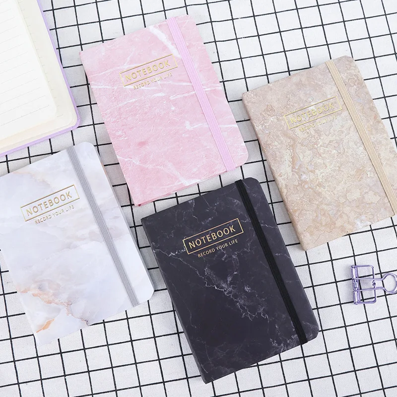 

4 Design Black White Marble Notebook Planner Journal Bullet Portable Planner Lined Sheets Agenda School Stationery Book Supplies