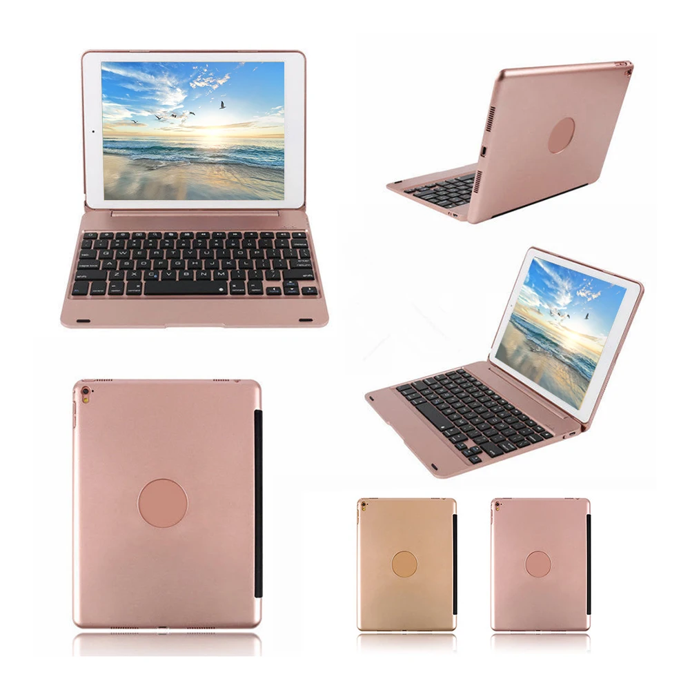 

F19 Wireless Keyboard Folio Folding Case Cover Tablet Stand Ultra Thin Wireless Keyboards BT 3.0 for ipad air2 ipad pro 9.7