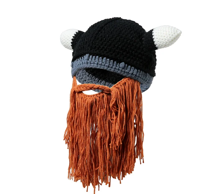 Горячая Распродажа мужские варвары Vagabond Viking Beanie роговые шапки ручной работы зимние теплые подарки на день рождения крутые забавные Кляпы шапка на Хэллоуин