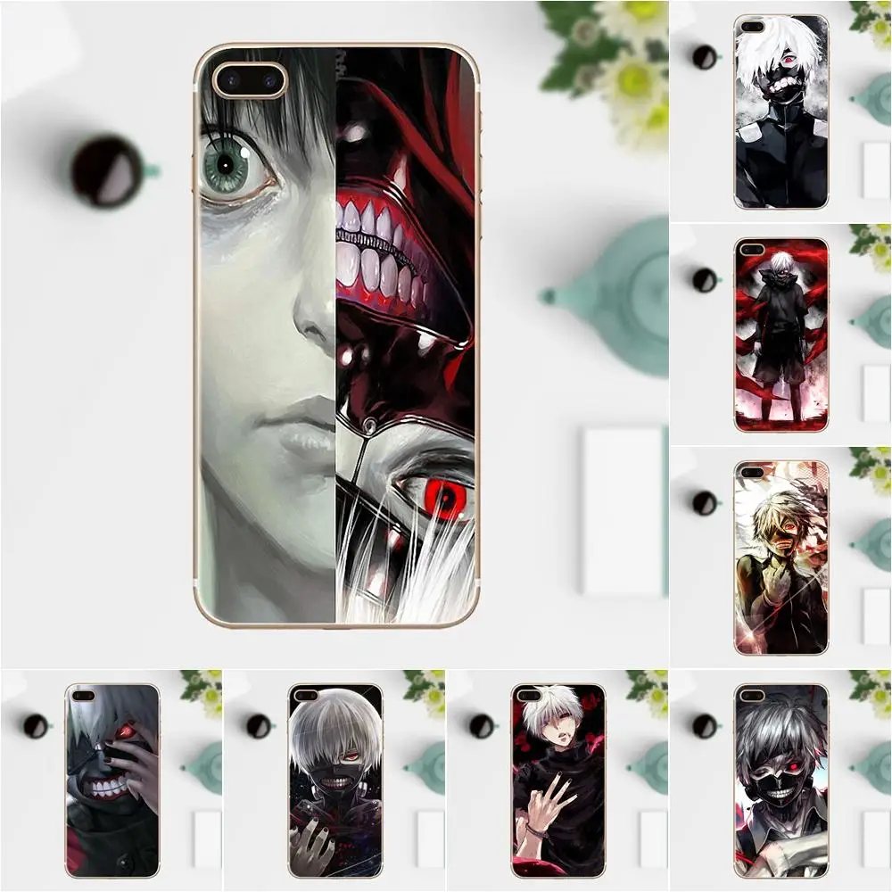 

Soft TPU Stylish Case For Galaxy Alpha Core Prime Note 4 5 8 S3 S4 S5 S6 S7 S8 S9 mini edge Plus Anime Tokyo Ghoul Kaneki Ken