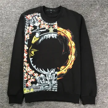 

New High High Men Virgin Mary shark Flame Hoodies Hoody hooded Sweatshirts velvet Cotton Drake Thicken Fleece #d51