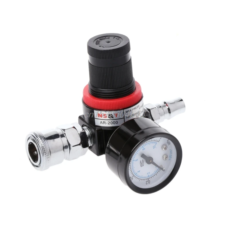 

1/4" HVLP Spray Gun Air Regulator w/Pressure Gauge Diaphragm Control Auto Paint R06 Whosale&DropShip