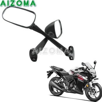 

ABS Motorcycles Long Rear View Mirror Black Sport Bike Left & Right Side Mirrors 1 Pairs For Honda CBR250 CB1300S 2003-2012