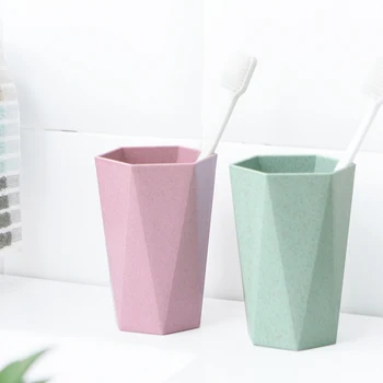 

4Pcs/lot Eco-friendly creative geometry Cups Toothbrush Holder Cup PP Rinsing Cup Washing Tooth Mug Bathroom Sets 4 colors
