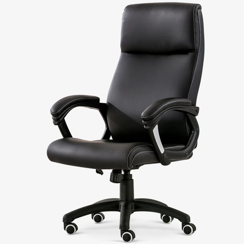 BORTRAN Economic Home Office Manager Chair with Luxury PU Leather Fixed Arms Swivel Chairin