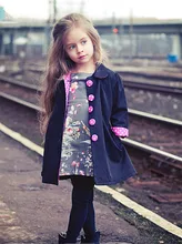 2 7 yrs New 2016 Kids Wind Coats Children Outerwear Fashion Girl Coat Vogue Trench Bowknot