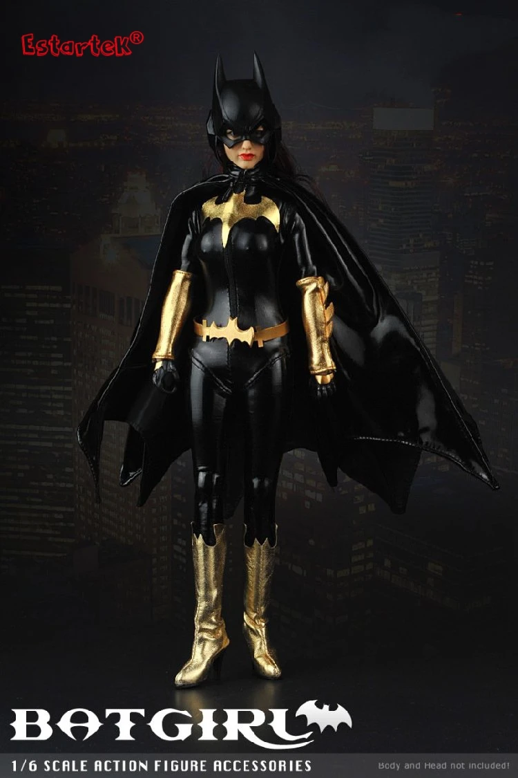 

Estartek 1/6th Batman Batgirl Leather Clothes Set Without Head and Body for 12" Collectible Action Figure DIY