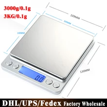 DHL FedEx 20 шт./лот 3000 г/0,1 г Карманные Портативные точность ювелирной шкалы электронные весы грамм кухонные весы/золото