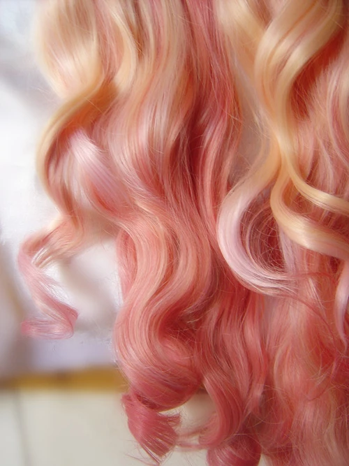 Макросс F Шерил номе длинный волнистый светильник блонд Розовый мечта Омбре термостойкий косплей костюм парик+ дорожка+ Кепка