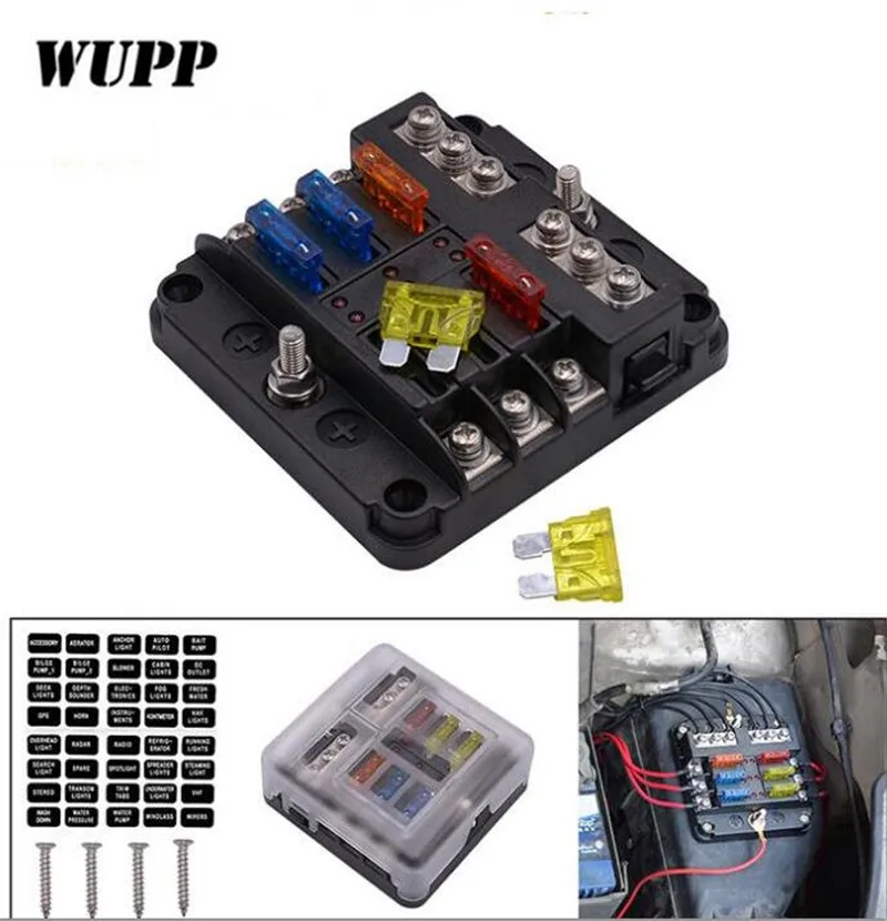 Buy WUPP Independent Car Fuse Holder PBT PC Fuse Box Fog Lights Car Headlight