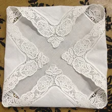 Модные белые мягкие Хлопковые женские носовые платки, 12x1" идеальные кружевные свадебные носовые платки, высокое качество для невесты