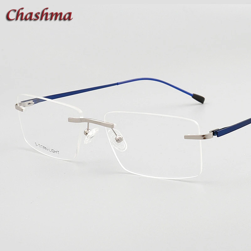 

Chashma Designer Eyewear Optical Prescription Titanium Frame for Men Rimless Light Eyeglass Hinge Quality Glasses Frame Men