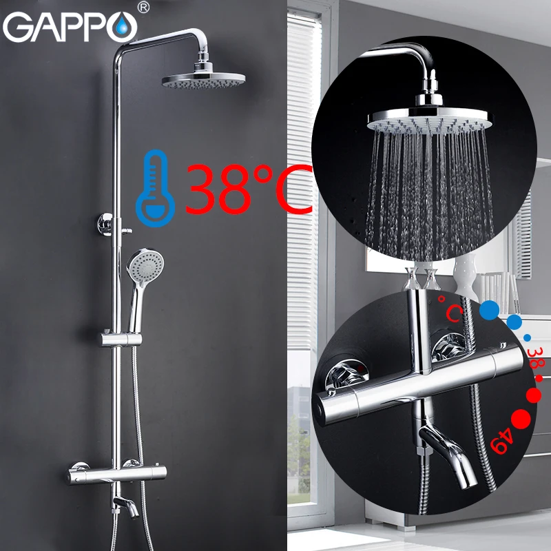 Preise GAPPO dusche system thermostat mischbatterien dusche wasser mixer Regen badezimmer dusche wand montiert badewanne armaturen