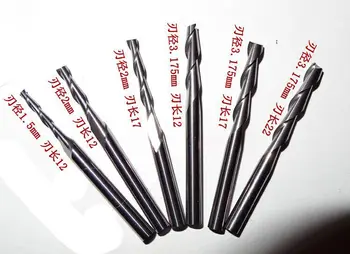 

10pcs 1/8 3.175mm High Quality Cnc Bits Double Flute Spiral Router Carbide End Mill Cutter Tools 3.175 x 22mm