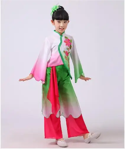 Dance Costumes Children's Group Dance Lotus Flowers Blossoming Chinese Classical Fairy Stage Performance Costumes