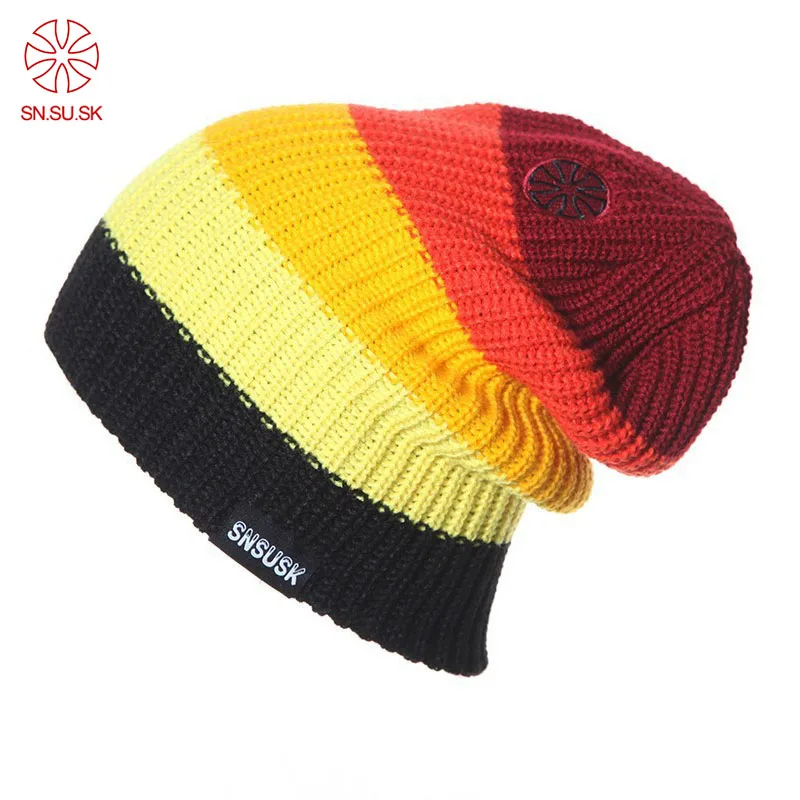 

2019 Brand SNSUSK gorros Snowboard Winter skating lot caps Ski hats skullies and beanies for men women Hip Hop caps