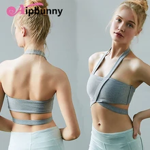 Aipbunny пикантный, с лямкой через шею Спортивная майка-Бюстгальтер с бретелями быстросохнущая сборная укороченная Спортивная беговая дорожка ударопрочный тренажерный зал фитнес нательная одежда для йоги
