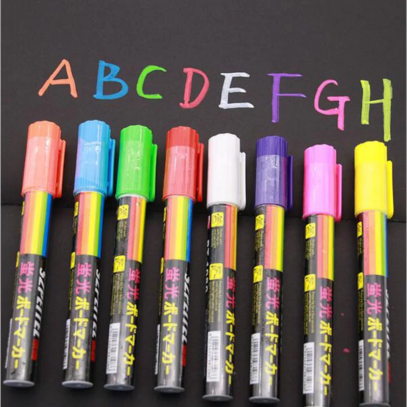 Флуоресцентная 8 цветов маркер флуоресцентный Жидкий Мел маркер ручка неоновая настольная доска 6 мм
