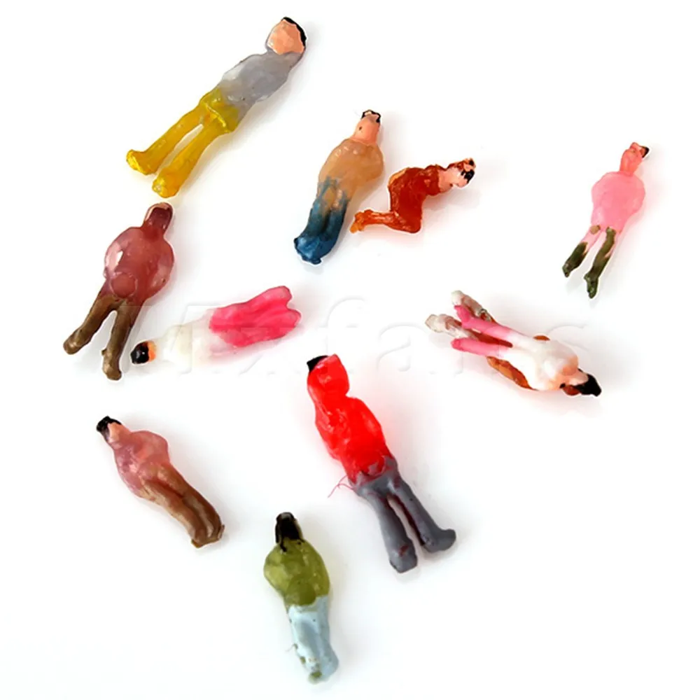 

Mxfans 100pcs 1:300 Scale Hand Painted Layout Model Train People Figure