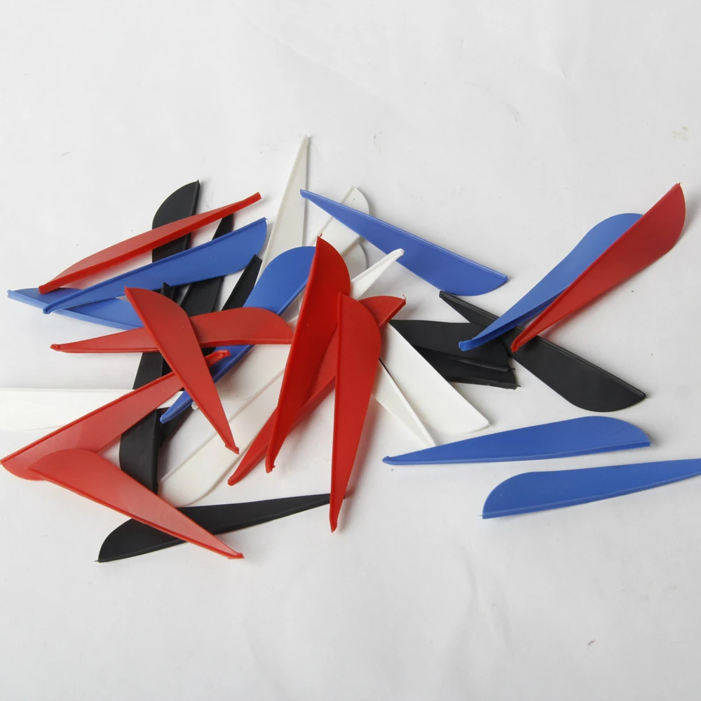 100pcs 3" TPU rubber arrow vanes red blue white black four color
